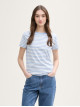 Жіноча блакитна футболка в смужку Tom Tailor Boxy Fit
