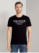 Чоловіча чорна футболка з принтом Tom Tailor, стандартний крій Regular Fit