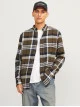 Чоловіча зелена сорочка в клітинку Jack Jones з довгим рукавом Slim Fit