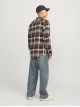 Чоловіча зелена сорочка в клітинку Jack Jones з довгим рукавом Slim Fit