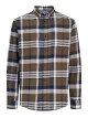 Чоловіча зелена сорочка в клітинку Jack Jones з довгим рукавом Slim Fit