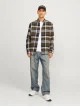 Чоловіча зелена сорочка в клітинку Jack Jones з довгим рукавом Slim Fit
